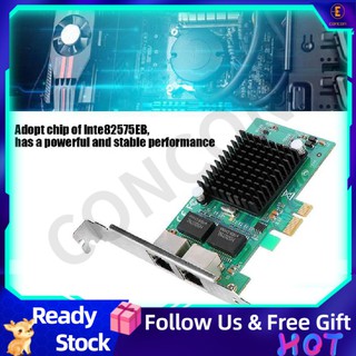 [Ready Stock] Card Mạng Intel 82575eb Dual 2 Rj45 Port Lan Gigabit Ethernet Adapter Pci-E thumbnail