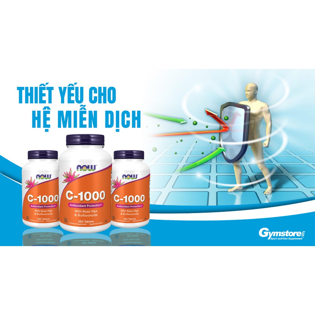 Viên uống Now Vitamin C-1000 Zinc Immune  nhập khẩu Mỹ - Gymstore tăng sức đề kháng