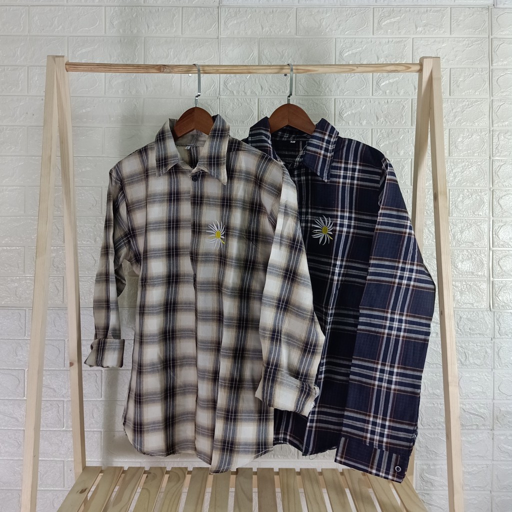 Áo Sơ Mi Caro chống nắng Flannel Sọc Cao Cấp Nam Nữ FREESHIPÁO Khoác Liền Mũ Chống Nắng Tốt Thời Trang- QSTORE