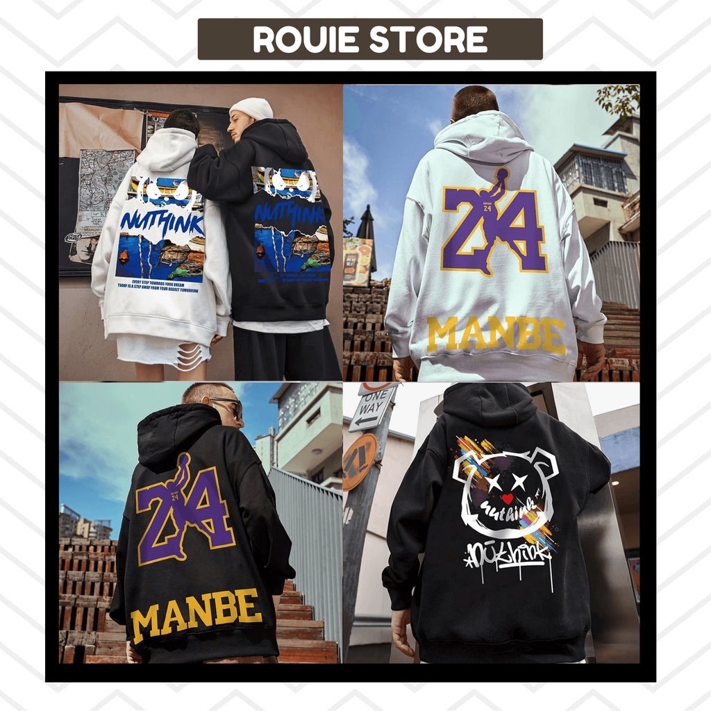 Áo Hoodie Nam/Nữ phong cách Hồng Kong độc lạ cực BAD BOY/GIRL có size lớn rộng rãi cùng ROUIE Store.