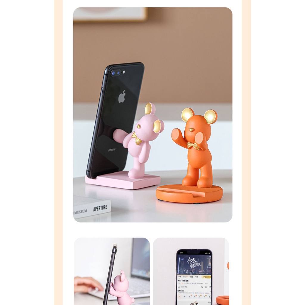 Giá Đỡ Điện Thoại Để Bàn Hình Chú Gấu Độc Đáo Trang Trí Cho Học Sinh
