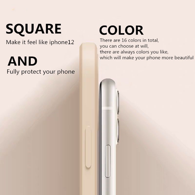 Ốp Điện Thoại Silicon Lỏng Vuông Thời Trang Cho iPhone 14 13 12 Pro Max 14 15 Plus 15 Pro Max 14Pro 7 8 Plus XS Max XR X 11 Pro Max Bảo Vệ Camera Ốp Chống Sốc