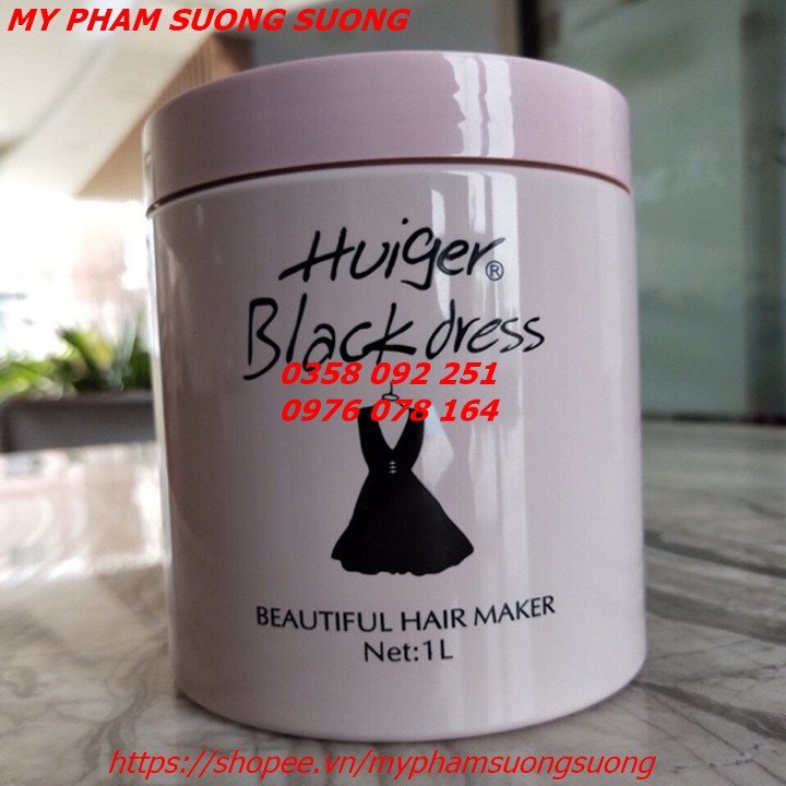 Kem ủ xả tóc huiger black dress siêu mềm mượt 1000ml huige