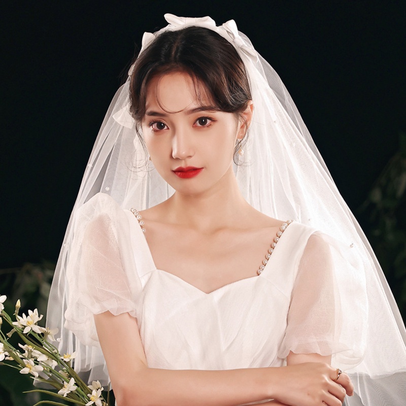 Mạng Che Mặt 2 Tầng Bằng Vải Tulle Dễ Thương Dùng Trang Trí Đám Cưới