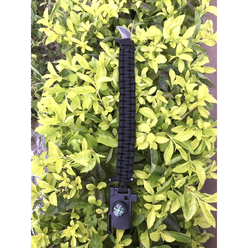 Vòng tay cứu sinh dã ngoại tích hợp la bàn+còi+...