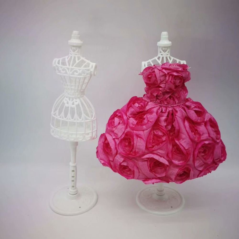 Set giá đỡ trưng bày búp bê / quần áo màu trắng chất lượng cao diy