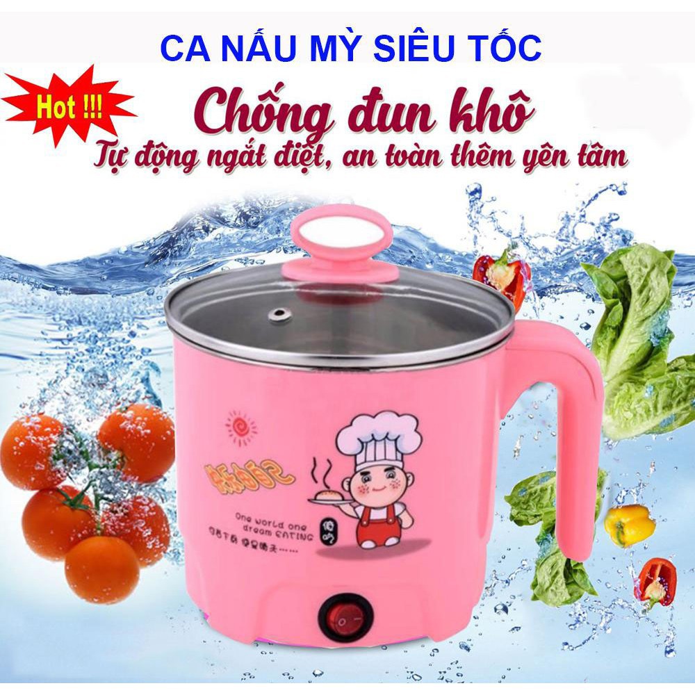 [KHÔNG DÍNH - CHỐNG GỈ] CA NẤU MÌ, NẤU LẨU, HÂM THỨC ĂN SIÊU TỐC CHẤT LƯỢNG TỐT - NỒI NẤU THỨC ĂN 2 TẦNG SIÊU TỐC