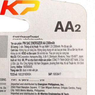 Pin AA sạc Energizer Recharge Extreme 2300mAh