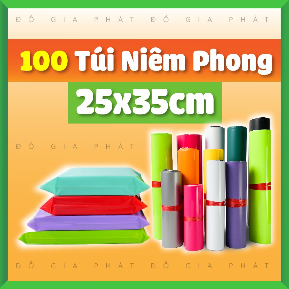 100 Túi Gói Hàng Niêm Phong, Bịch Đóng Hàng, Bao Bì Gói Hàng Tự Dính GHN