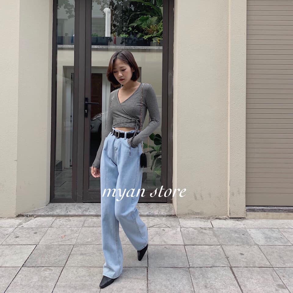 ÁO CROPTOP THẮT DÂY CỔ V ULZZANG