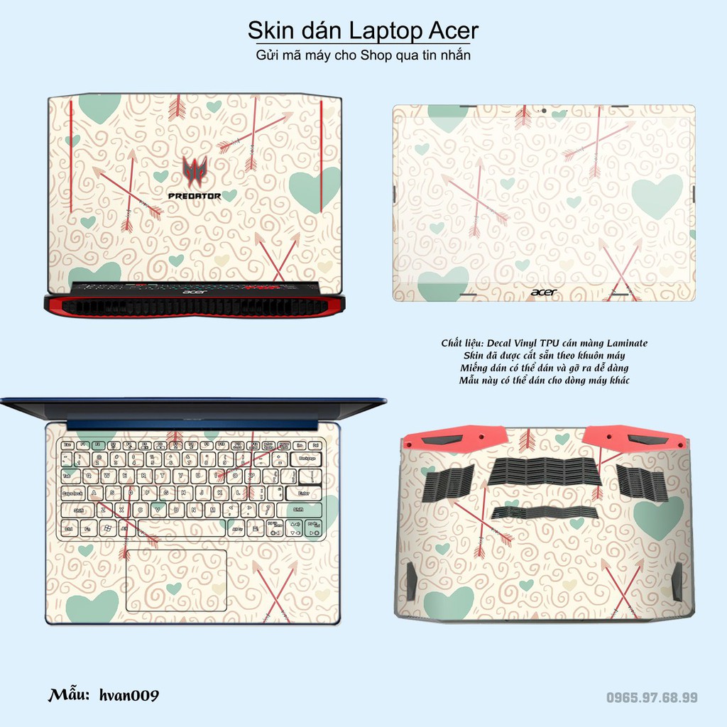 Skin dán Laptop Acer in hình Hoa văn _nhiều mẫu 2 (inbox mã máy cho Shop)