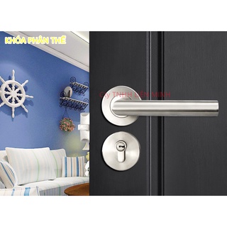 Khoá cửa inox tay gạt phân thể tay cầm tròn