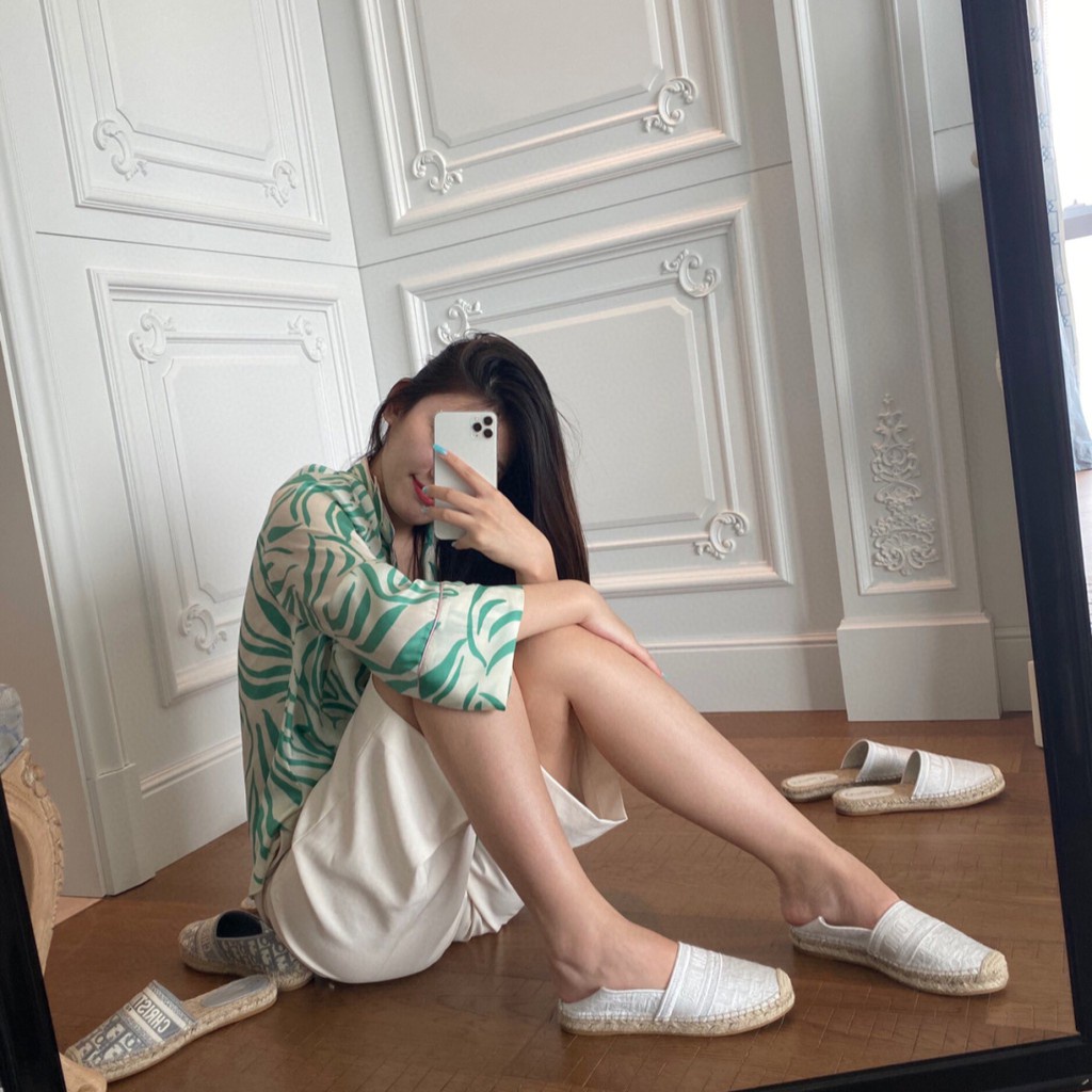 Giày Lười In Hoa Cổ Điển Mẫu Mới Dành Cho Nữ Size 34-42