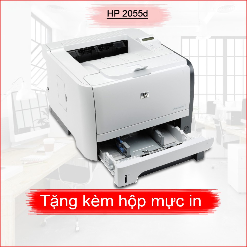 Máy in cũ Laserjet 2 mặt tự động đảo mặt HP 2055d - tặng kèm hộp mực, dây nguồn, dây USB