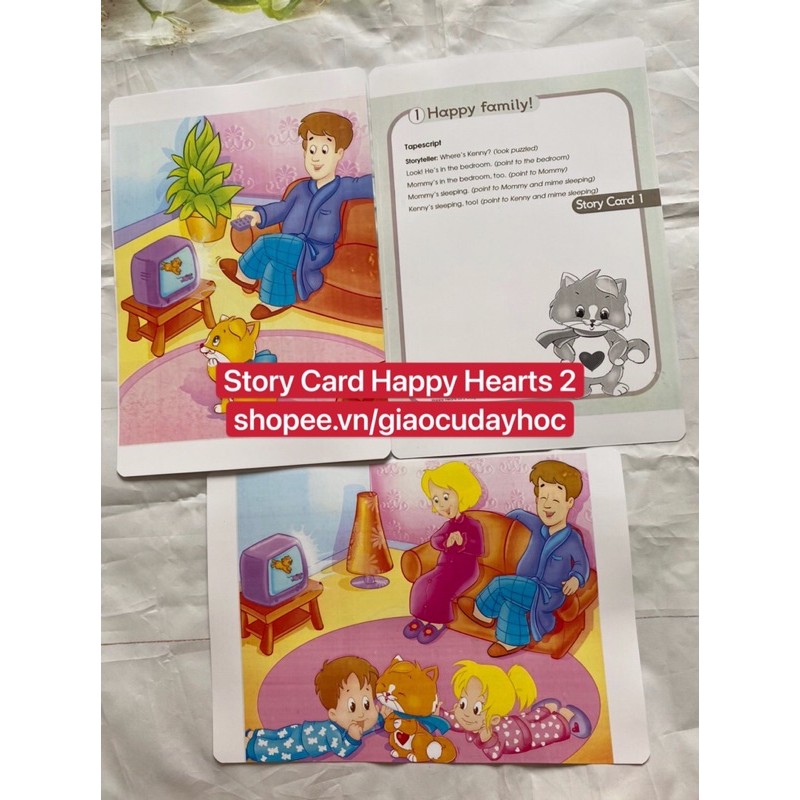 Flashcards  Story Card Happy Heart 2- Size A4 ép plastics  bền đẹp