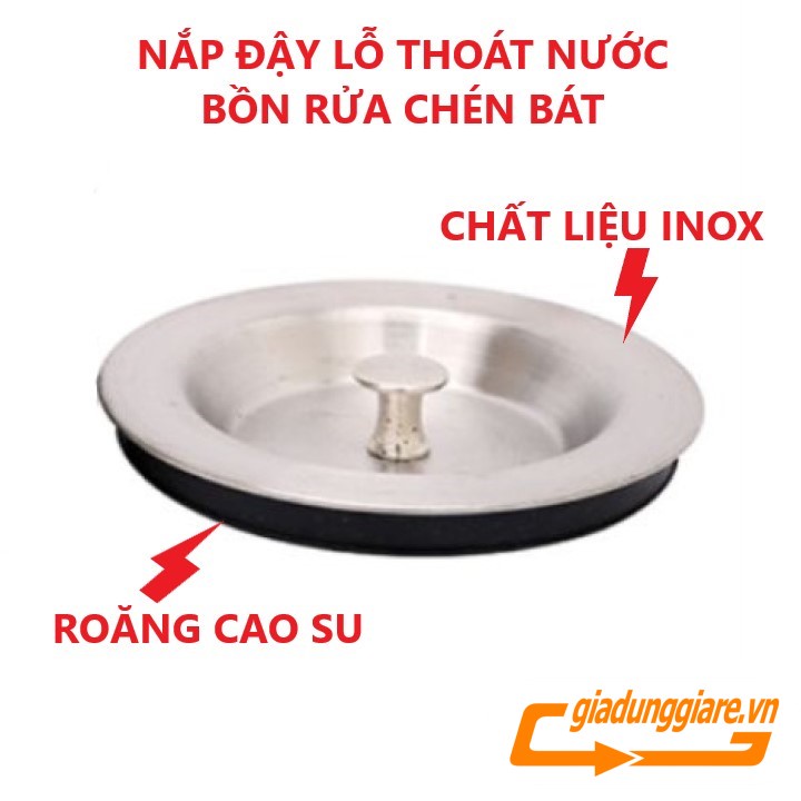 Nắp đậy lỗ thoát nước BỒN RỬA CHÉN BÁT ngăn nước xả nước tiện lợi chất liệu INOX không gỉ sét - giadunggiare.vn