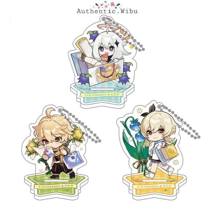 Standee kiêm móc khóa Traveler Genshinfes chính hãng từ Mihoyo