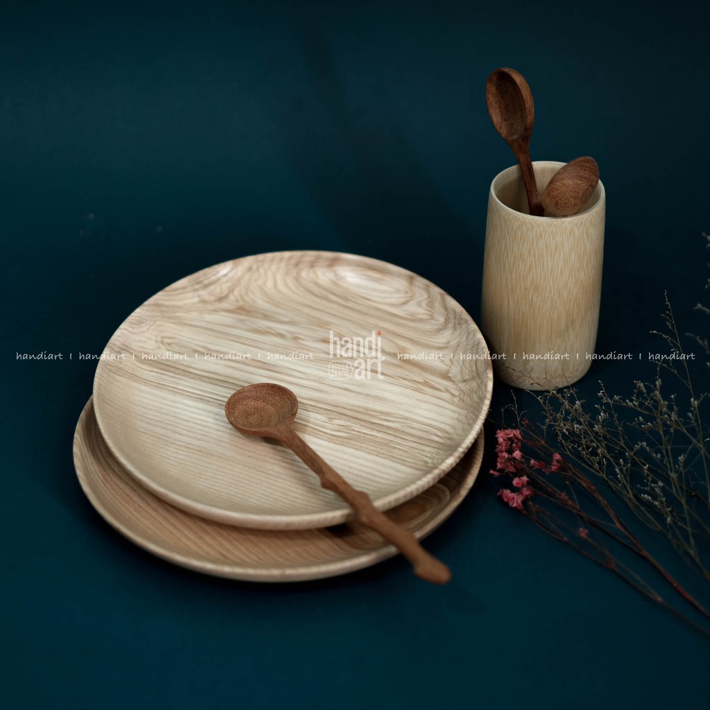 Khay gỗ tròn - Khay gỗ tròn đựng thức ăn