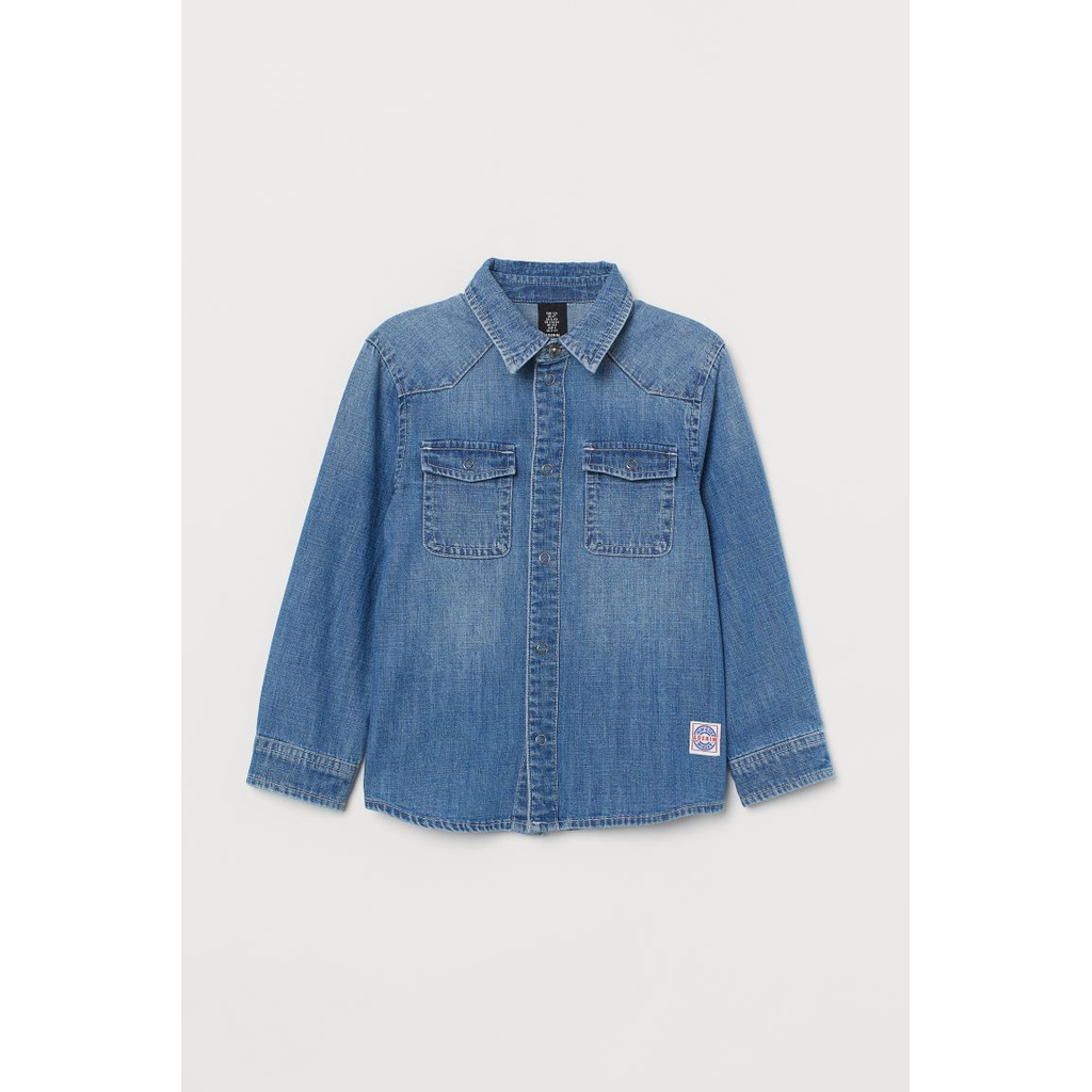 Áo bò denim xanh HM H&M_hàng chính hãng authentic