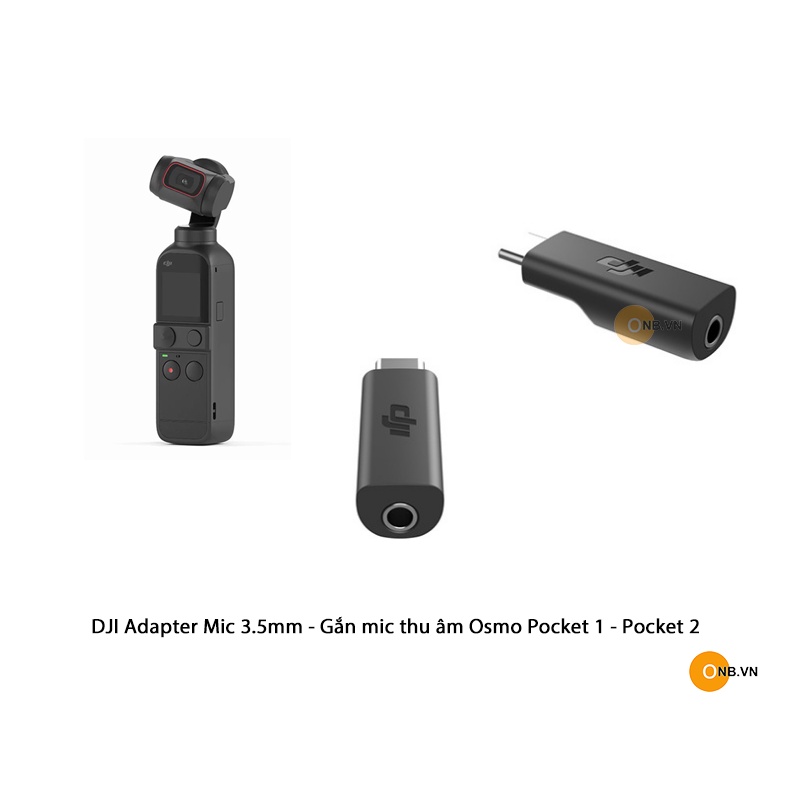 DJI Osmo Pocket 1 và 2 - Adapter mic gắn type C cho ra cổng 3.5mm - gắn micro thu âm