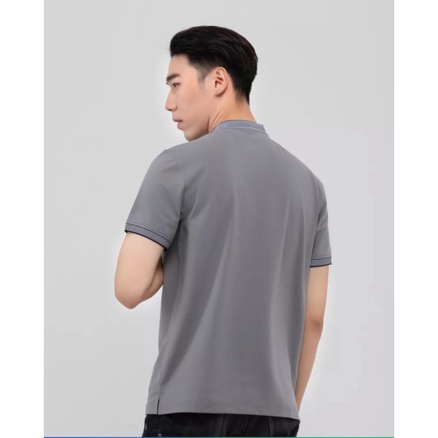 Áo Polo GUMAC phối màu Màu Xanh Than và Nâu