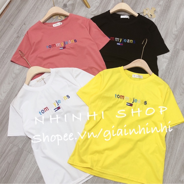 Xả hàng - Set bộ thời trang, Áo thun thêu chữ + quần vải chất đẹp - NhiNhiShop
