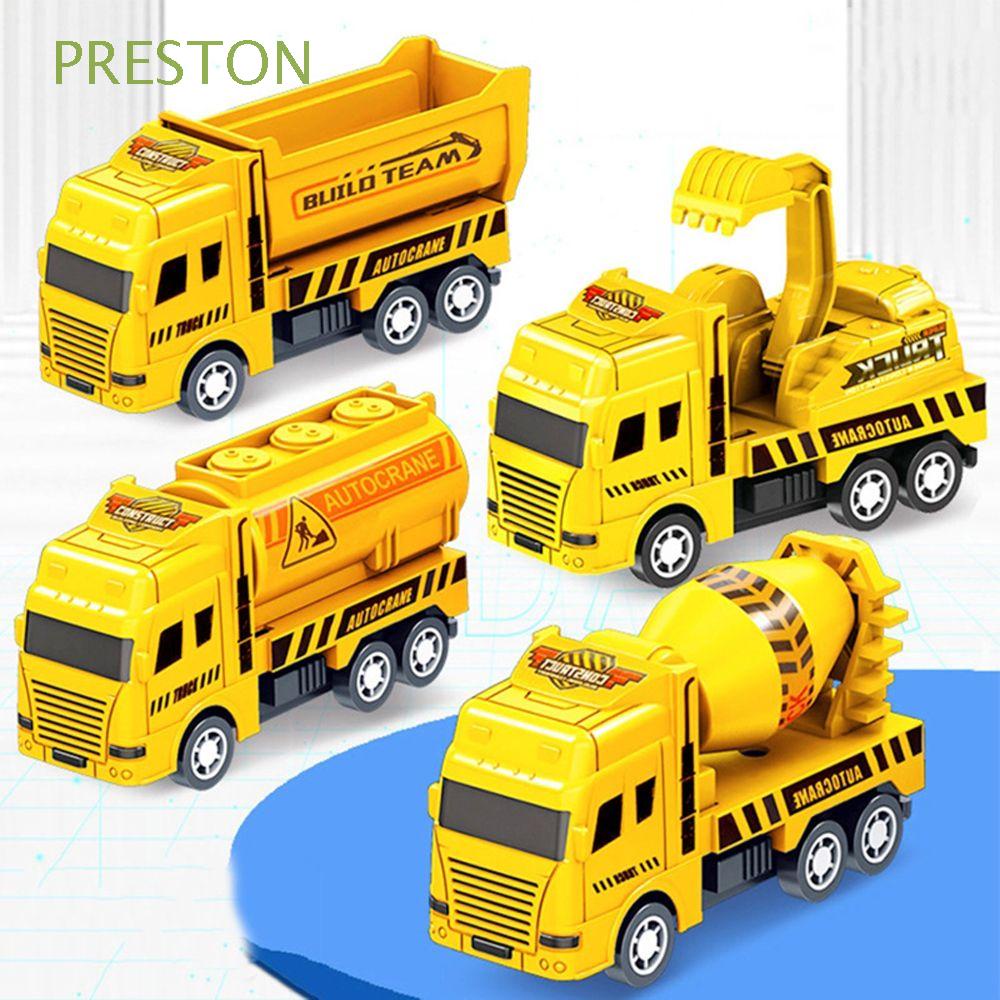 PRESTON Mini City Sanitation Toy Birthday Present Engineering Vehicle Toys Friction Powered Car Toys Gift Creative Engineering Models Engineering Toys Baby Classic Pull Vehicle Car/Multicolor