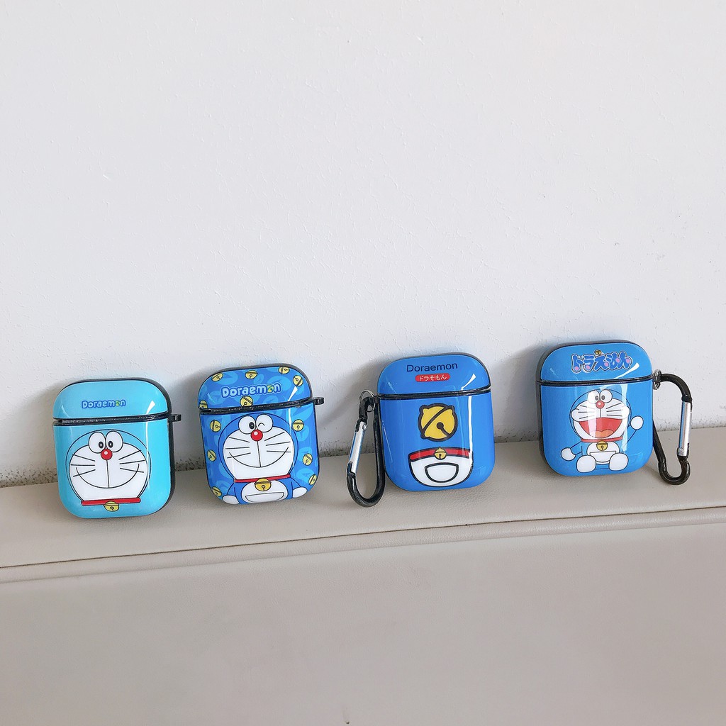 Mềm Vỏ Bảo Vệ Hộp Sạc Tai Nghe Airpods 1 / 2 Hình Doraemon Dễ Thương Kèm Móc Treo Tiện Dụng