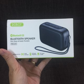 Loa bluetooth mini 5.0 robot rb100 kết nối nhanh-âm thanh đỉnh-hỗ trợ thẻ micro sd & usb - chính hãng