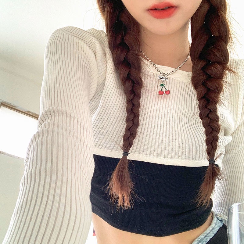 Dễ Thương Dây Chuyền Mặt Hình Quả Cherry Và Chữ Đơn Giản Ngọt Ngào Phong Cách Hàn Quốc Cho Nữ