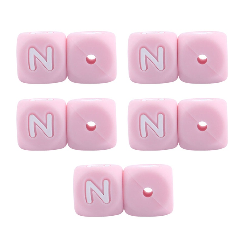 Kẹp Núm Vú Giả Xỏ Hạt Silicone Chống Rơi Hình Chữ Cái DIY