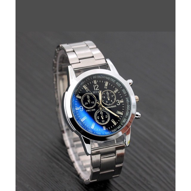 Đồng hồ nam  Modiya mặt xanh đen thép sang trọng , đồng hồ thời trang nam giá rẻ