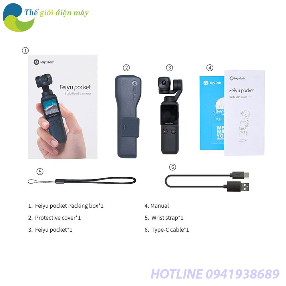 Máy quay cầm tay chống rung Gimbal Feiyu Pocket - Bảo hành 12 tháng - Shop Thế Giới Điện Máy