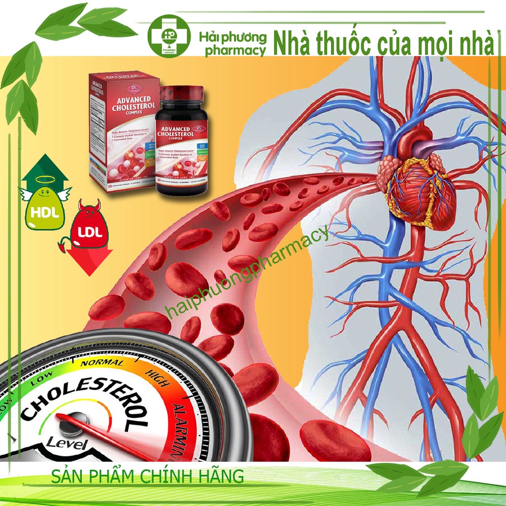 Viên uống giảm mỡ máu, hỗ trợ cân bằng Cholesterol, điều hòa đường huyết Advanced Cholesterol Complex - Hộp 30 viên
