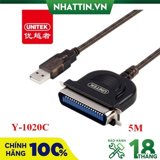 Cáp máy in usb ra lpt ieee 1284 dài 5m chính hãng unitek y-1020c