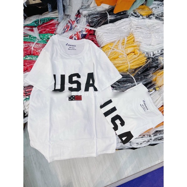 Áo thun giấy cổ tròn hình in-hình thật. alohashop91