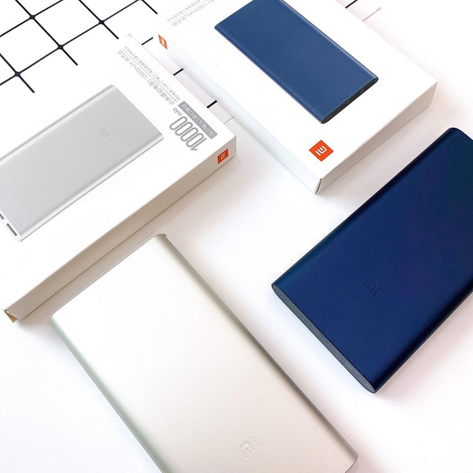 Sạc dự phòng xiaomi 🌈FREESHIP🌈 gen 2 - gen 3 10000mah 2.usb có tích hợp sạc nhanh (full box + logo xiaomi)