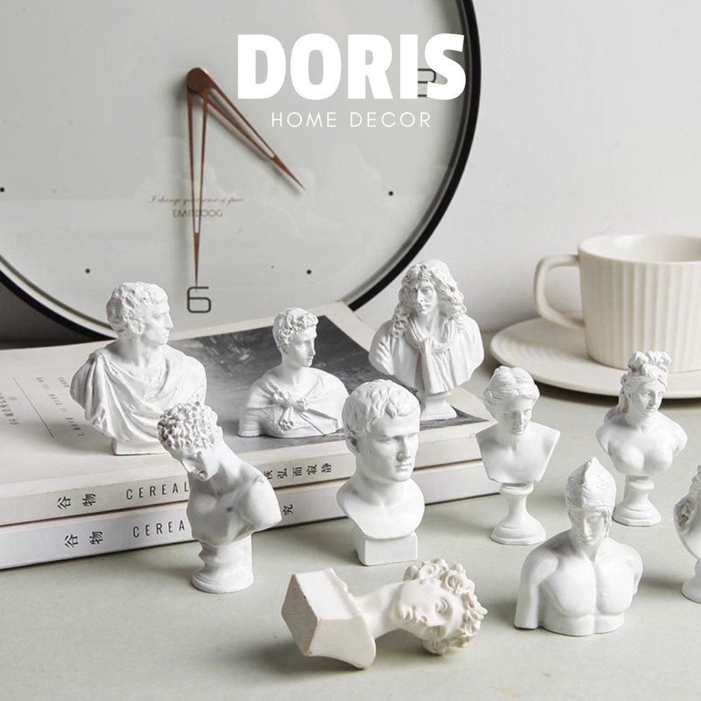 Tượng mini hình người phong cách Bắc Âu, thần thoại Hi Lạp decor bàn làm việc - Doris.decor