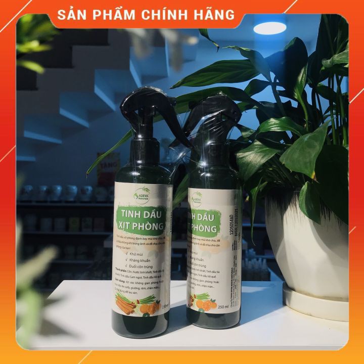 Tinh dầu xịt phòng khử mùi ⚡FREESHIP⚡ Adeva - Khử mùi vượt trội, thơm dịu nhẹ từ thiên nhiên 250 ml