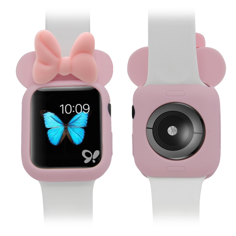 Ốp silicone bảo vệ mặt đồng hồ thông minh Hello Kitty cho Apple Watch Series 6 Se 5 4 3 2 1 44mm 42mm 40mm 38mm