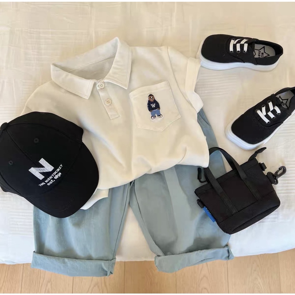 Áo Polo Trẻ Em, Áo Cộc Tay Chất Thun CottonQuần Jean Lửng Dành Cho Bé Trai Từ 5kg Đến 32kg Chaarlie Kids