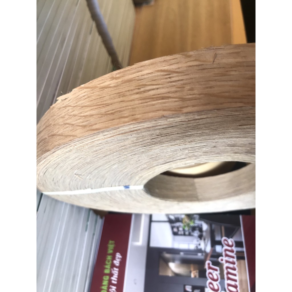 Chỉ nẹp veneer sồi tự nhiên  keo 4 phân 50m