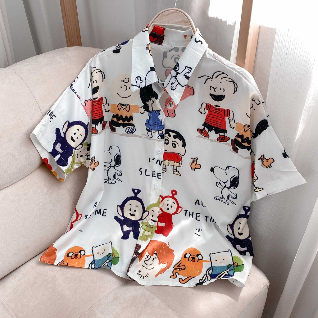 Áo sơ mi tay ngắn cổ bẻ in họa tiết 3800 ulzzang thời trang Fmstyle Saigon 21SU01A961315 | BigBuy360 - bigbuy360.vn