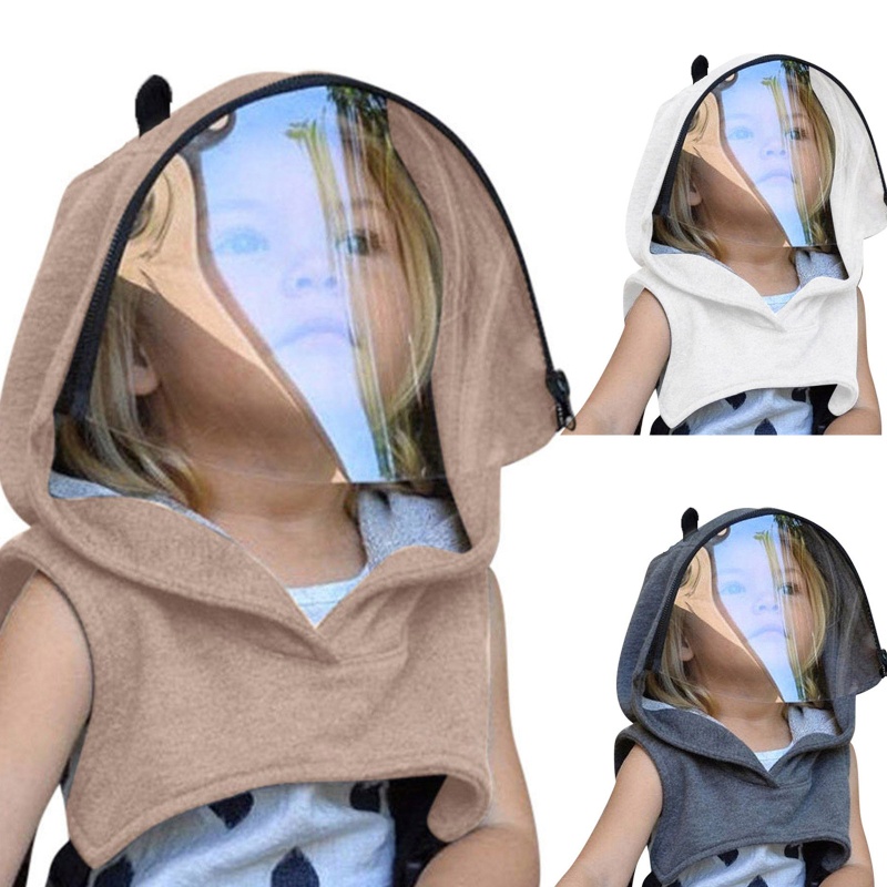 Mũ trùm đầu kèm tấm chắn gió trong suốt có thể tháo rời tiện dụng cho bé