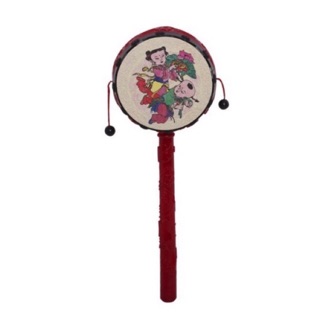 Freeship 50k ⚡Trống lắc cầm tay loại to, giúp phát triển thính giác cho trẻ, chất lượng, giá rẻ