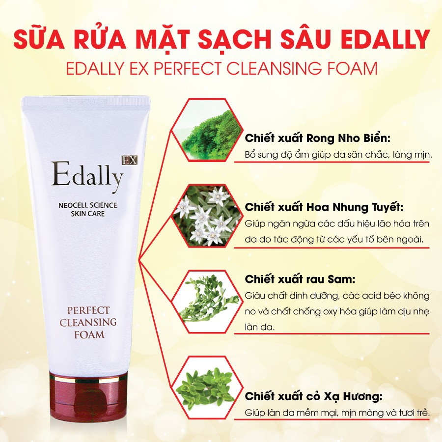 Sữa rửa mặt sạch sâu Edally EX Hàn Quốc nhờ công nghệ tạo bọt siêu nhỏ loại bỏ bụi bẩn, bã nhờn tận sâu lỗ chân lông.