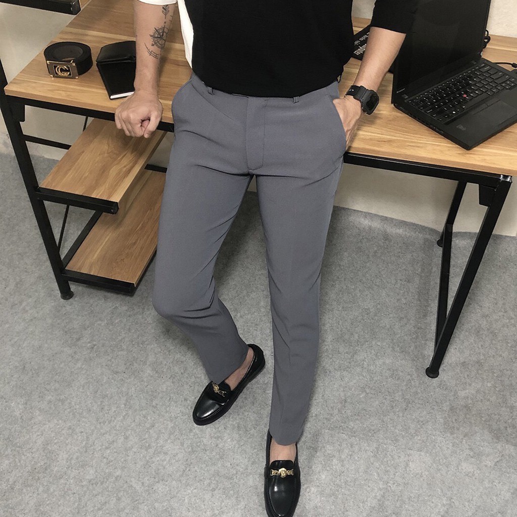 Quần âu nam Hàn Quốc cao cấp, quần nam ống côn co giãn | BigBuy360 - bigbuy360.vn