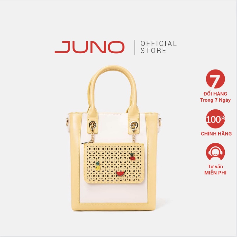 Túi Xách Trung Nữ Thời Trang JUNO Cắt Lazer Charm Trang Trí TXT257