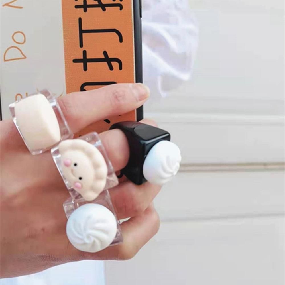 EXPEN Nhẫn Hình Que Kem Trong Suốt Phong Cách Hàn Quốc Cho Nữ