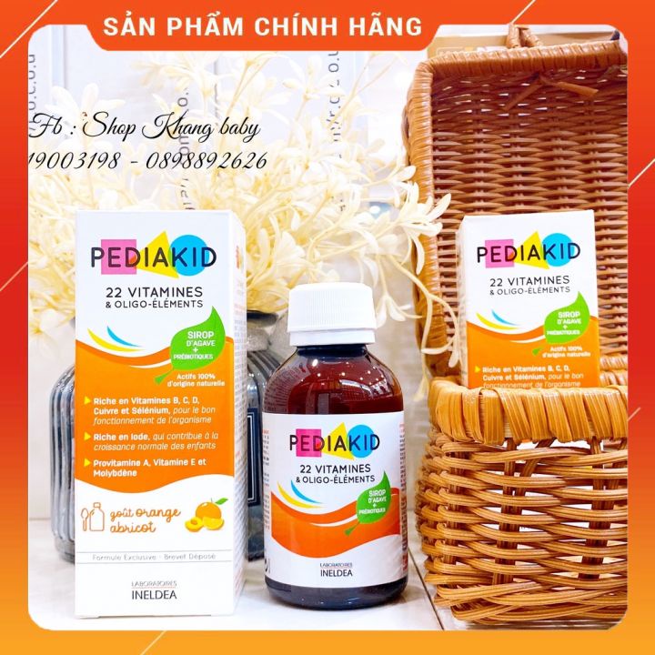 Pediakid 22 Vitamins &amp; Minerals, Pháp (125ml) bổ sung 22 vitamin và khoáng chất cho trẻ từ 6 tháng tuổi